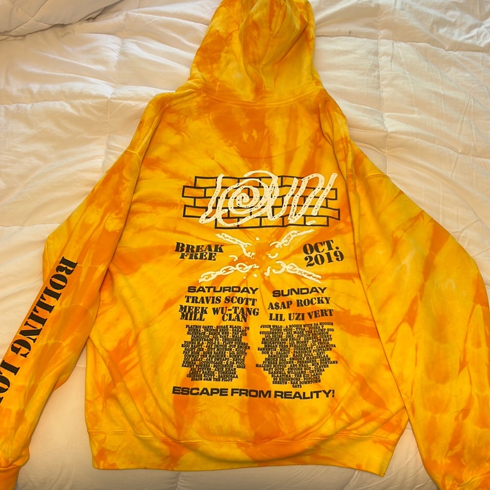 Rolling Loud NYC 2019 Yellow Hoodie Size L